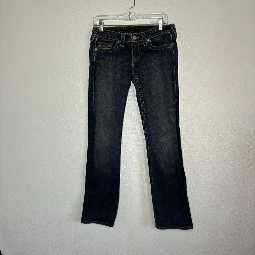 True Religion Johnny Jeans Mens 30x32 Blue Slim Straight Stretch Denim